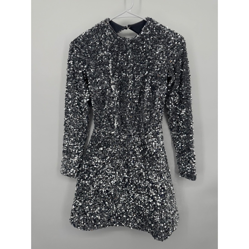 NWT Helsi‎ Avery Mini Dress Women's XS Black Silver Pullover Party Lightweight